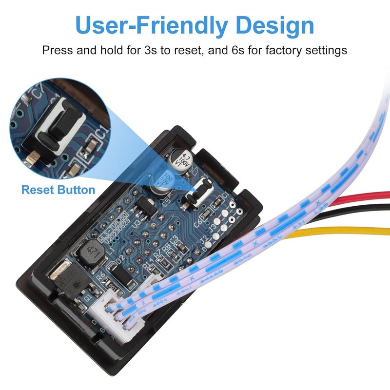 Linkstyle DC 5V-100V & 100A Digital Amp Voltage Meter, Dual Display Current Voltage Meter Gauge with Hall Effect Sensor Transformer - Image 5